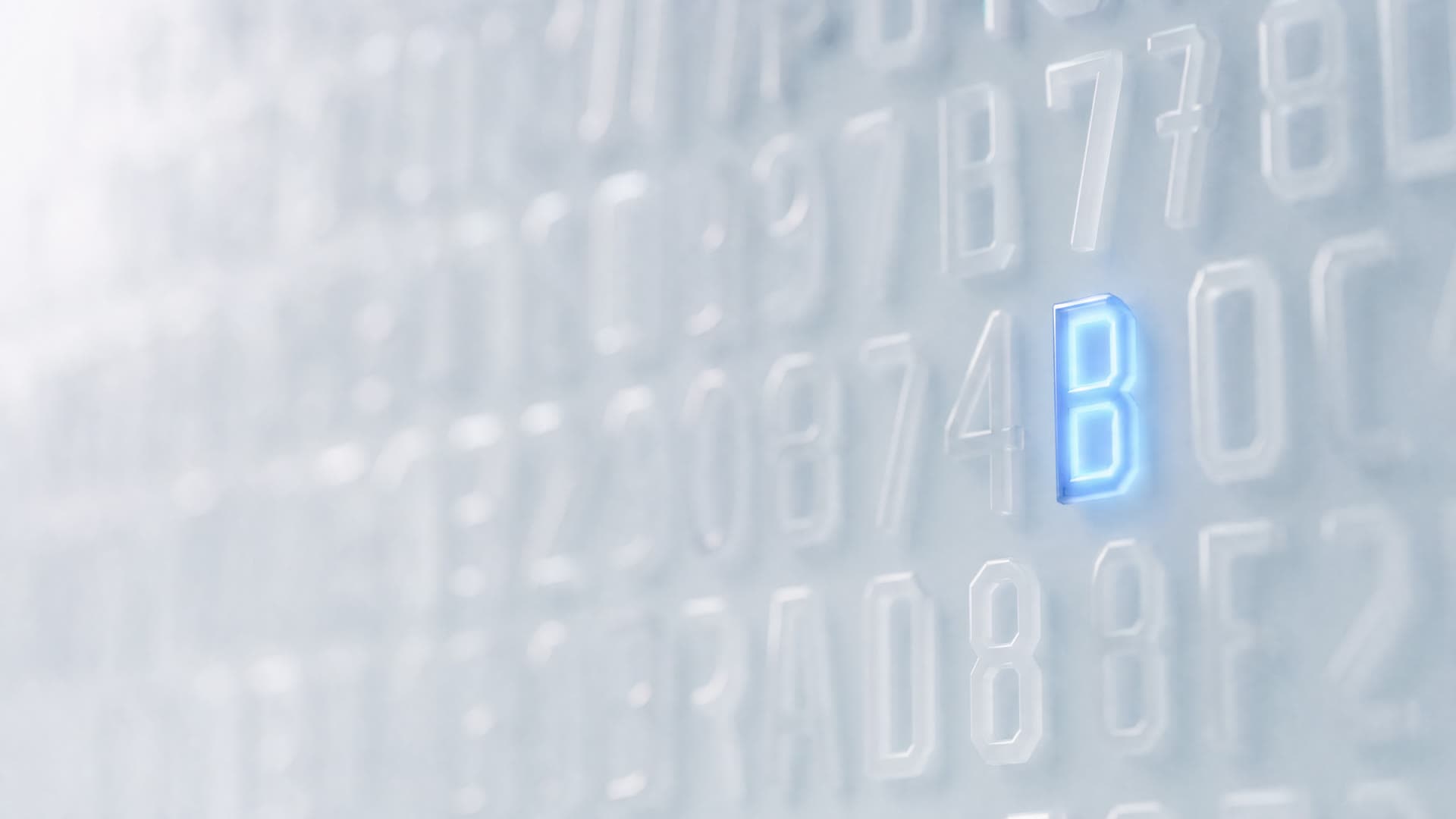 Single hex byte highlighted in a wall of bytes, blue.